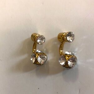 Elegant Gold and Crystal Rhinestones Earrings